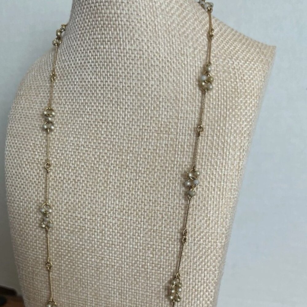 Vintage Avon Small Faux Pearl Cluster Beads Gold Dainty Necklace